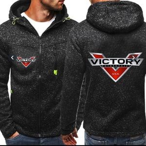 Men's Newest Fashion Victory Motorcycle Sports 
Casual Zipper Hooded